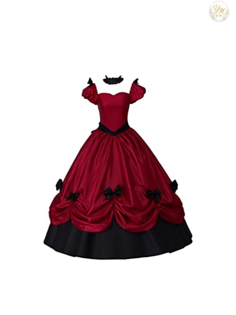 Victorian Gothic Marie Antoinette Ball Gown Wedding Dress Puff Sleeve Floor